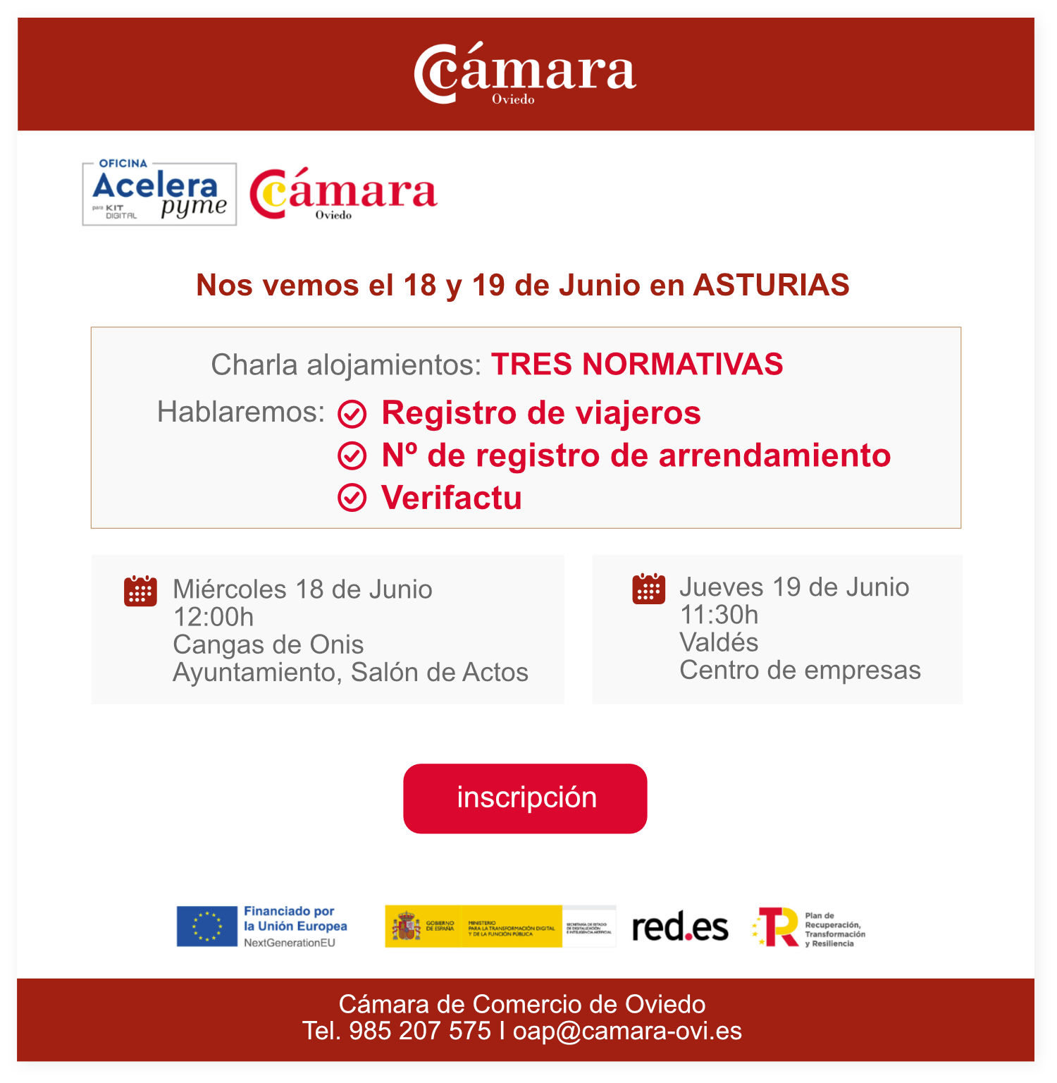 Charlas alojamientos: tres normativas